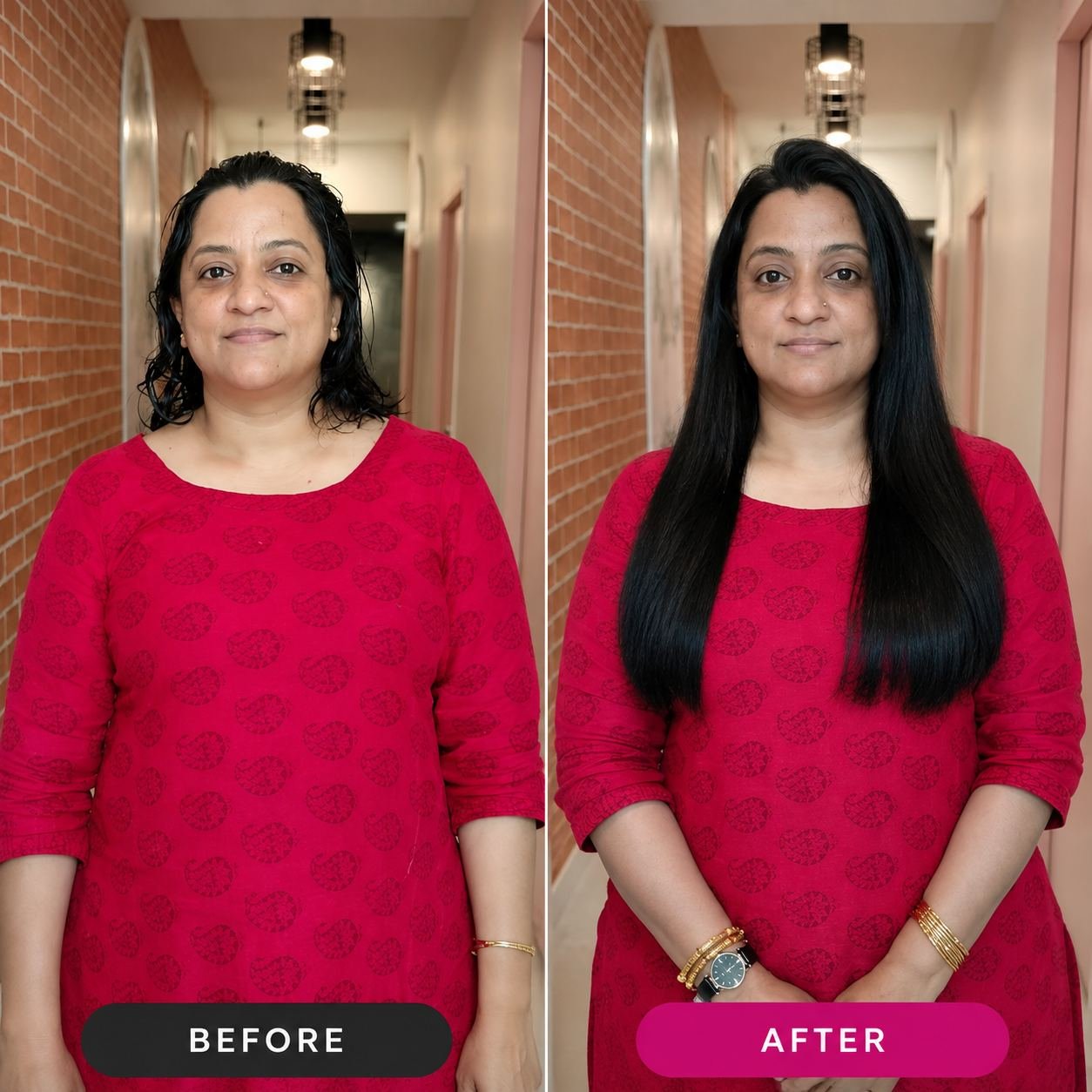 Before and after — front volume transformation